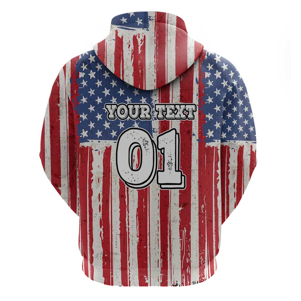 Personalized Motocross Rider Hoodie with American Flag and Thin Blue Line Pattern - Wonder Print Shop