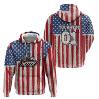 Personalized Motocross Rider Hoodie with American Flag and Thin Blue Line Pattern - Wonder Print Shop
