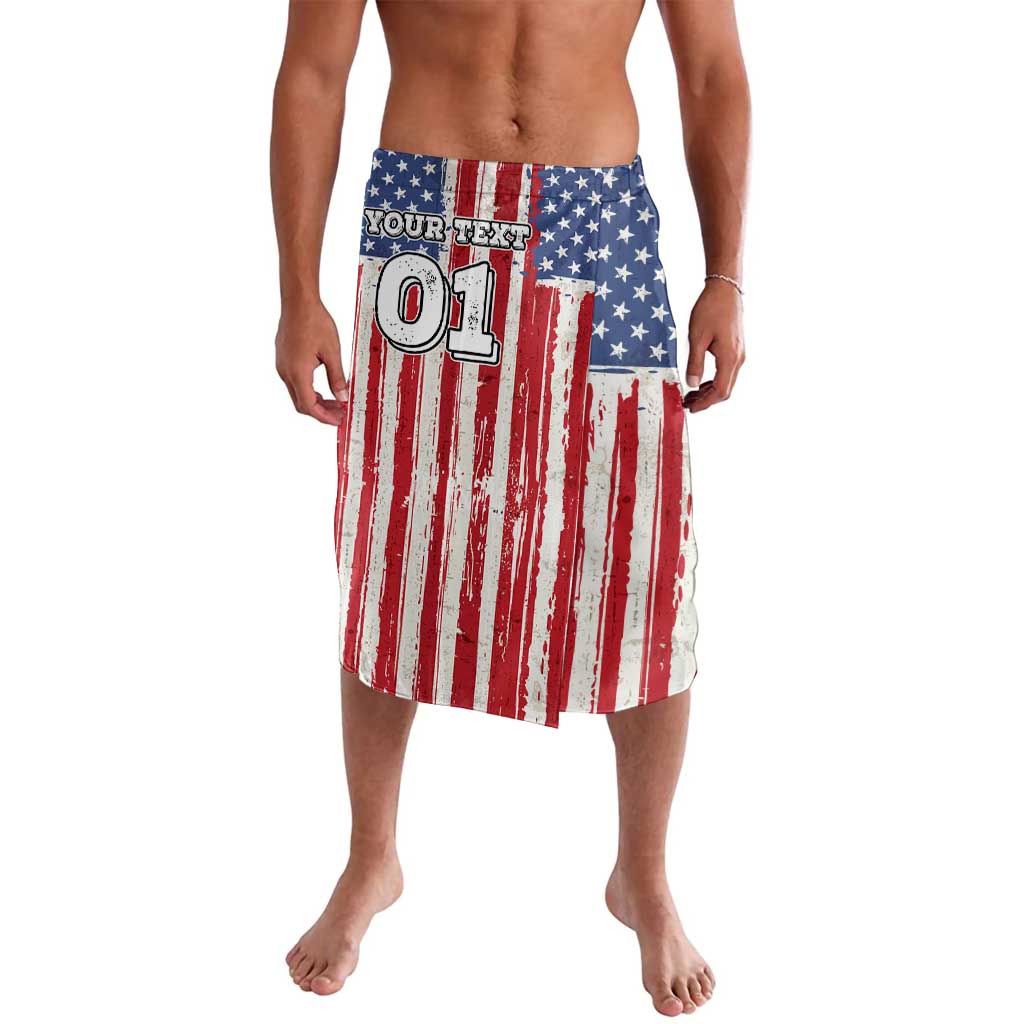 Personalized Motocross Rider Lavalava with American Flag and Thin Blue Line Pattern - Wonder Print Shop