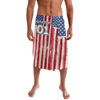 Personalized Motocross Rider Lavalava with American Flag and Thin Blue Line Pattern - Wonder Print Shop