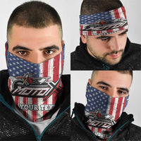 Personalized Motocross Rider Neck Gaiter with American Flag and Thin Blue Line Pattern - Wonder Print Shop