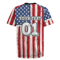 Personalized Motocross Rider Rugby Jersey with American Flag and Thin Blue Line Pattern - Wonder Print Shop