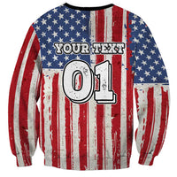 Personalized Motocross Rider Sweatshirt with American Flag and Thin Blue Line Pattern - Wonder Print Shop