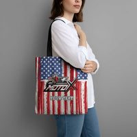 Personalized Motocross Rider Tote Bag with American Flag and Thin Blue Line Pattern - Wonder Print Shop