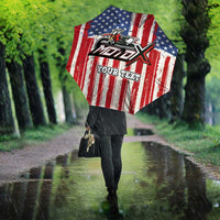 Personalized Motocross Rider Umbrella with American Flag and Thin Blue Line Pattern - Wonder Print Shop