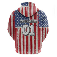 Personalized Motocross Rider Zip Hoodie with American Flag and Thin Blue Line Pattern - Wonder Print Shop