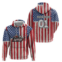 Personalized Motocross Rider Zip Hoodie with American Flag and Thin Blue Line Pattern - Wonder Print Shop