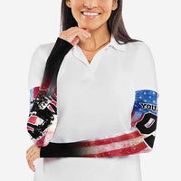 Personalized Motocross Rider Arm Sleeves with Distressed American Flag in Red White Blue Grunge Style - Wonder Print Shop