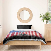 Personalized Motocross Rider Bedding Set with Distressed American Flag in Red White Blue Grunge Style - Wonder Print Shop