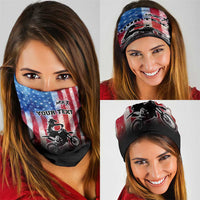 Personalized Motocross Rider Neck Gaiter with Distressed American Flag in Red White Blue Grunge Style - Wonder Print Shop