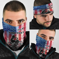 Personalized Motocross Rider Neck Gaiter with Distressed American Flag in Red White Blue Grunge Style - Wonder Print Shop