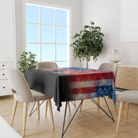 Personalized Motocross Rider Tablecloth with Distressed American Flag in Red White Blue Grunge Style - Wonder Print Shop