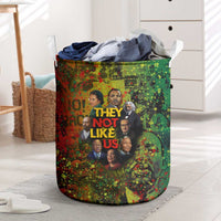 Black History Portrait Collage Laundry Basket Africa Empowering They Not Like Us Quote in Grunge Paint - Wonder Print Shop