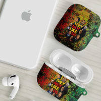 Black History Portrait Collage AirPods Case Africa Empowering They Not Like Us Quote in Grunge Paint - Wonder Print Shop
