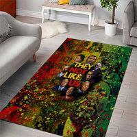 Black History Portrait Collage Area Rug Africa Empowering They Not Like Us Quote in Grunge Paint - Wonder Print Shop
