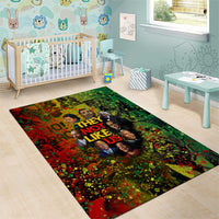Black History Portrait Collage Area Rug Africa Empowering They Not Like Us Quote in Grunge Paint - Wonder Print Shop