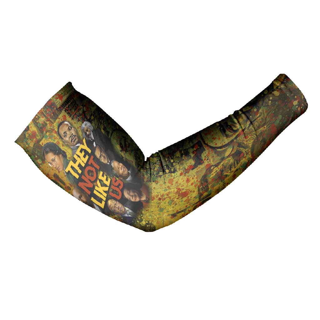 Black History Portrait Collage Arm Sleeves Africa Empowering They Not Like Us Quote in Grunge Paint - Wonder Print Shop
