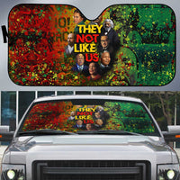 Black History Portrait Collage Auto Sun Shade Africa Empowering They Not Like Us Quote in Grunge Paint - Wonder Print Shop