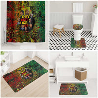 Black History Portrait Collage Bathroom Set Africa Empowering They Not Like Us Quote in Grunge Paint - Wonder Print Shop