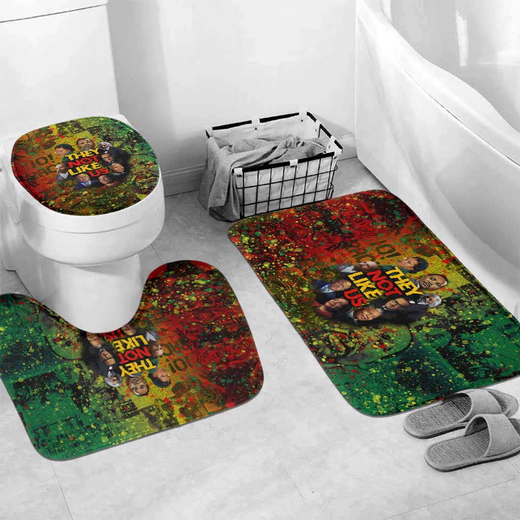 Black History Portrait Collage Bathroom Set Africa Empowering They Not Like Us Quote in Grunge Paint - Wonder Print Shop
