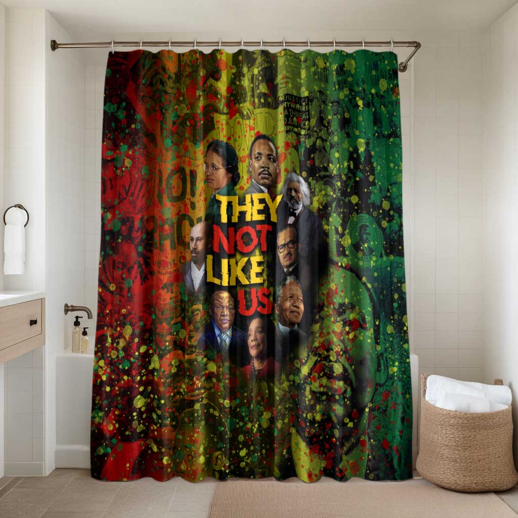 Black History Portrait Collage Bathroom Set Africa Empowering They Not Like Us Quote in Grunge Paint - Wonder Print Shop