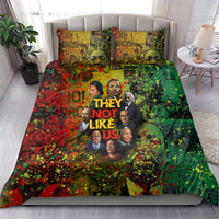 Black History Portrait Collage Bedding Set Africa Empowering They Not Like Us Quote in Grunge Paint - Wonder Print Shop