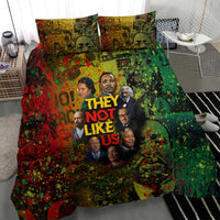 Black History Portrait Collage Bedding Set Africa Empowering They Not Like Us Quote in Grunge Paint - Wonder Print Shop
