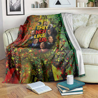 Black History Portrait Collage Blanket Africa Empowering They Not Like Us Quote in Grunge Paint - Wonder Print Shop