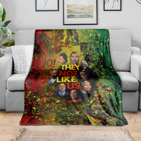 Black History Portrait Collage Blanket Africa Empowering They Not Like Us Quote in Grunge Paint - Wonder Print Shop