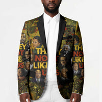 Black History Portrait Collage Blazer Africa Empowering They Not Like Us Quote in Grunge Paint - Wonder Print Shop