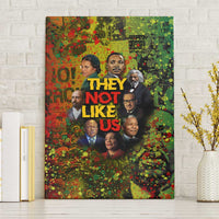 Black History Portrait Collage Canvas Wall Art Africa Empowering They Not Like Us Quote in Grunge Paint - Wonder Print Shop