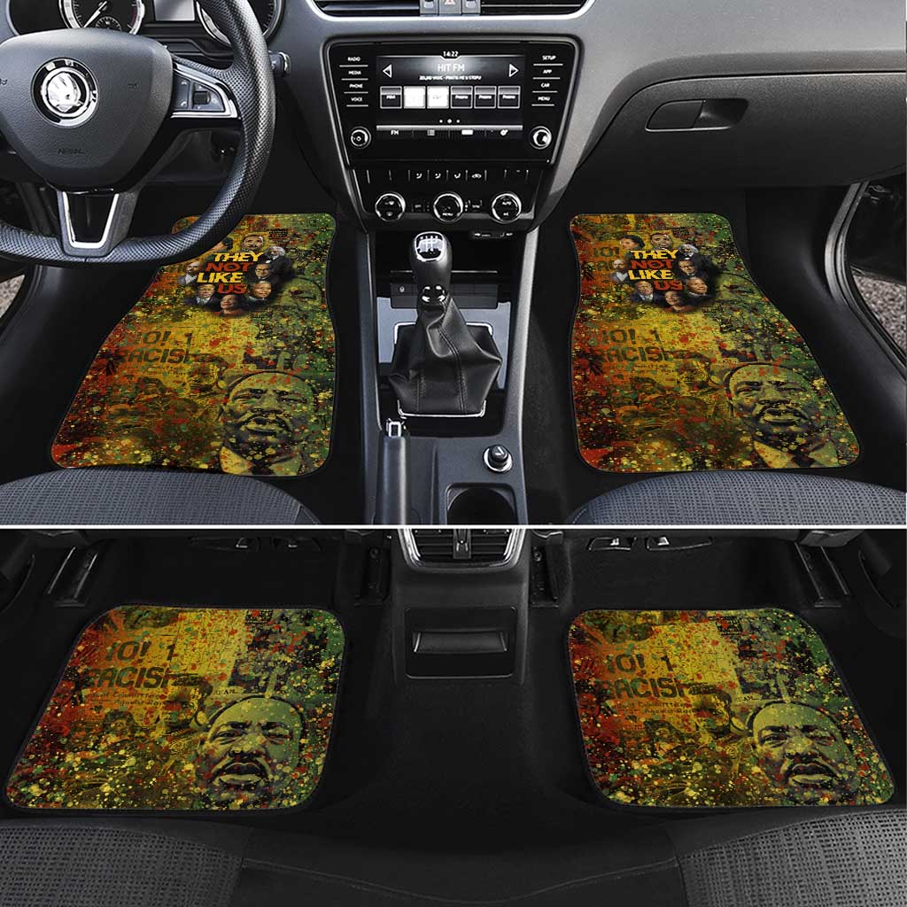 Black History Portrait Collage Car Mats Africa Empowering They Not Like Us Quote in Grunge Paint - Wonder Print Shop
