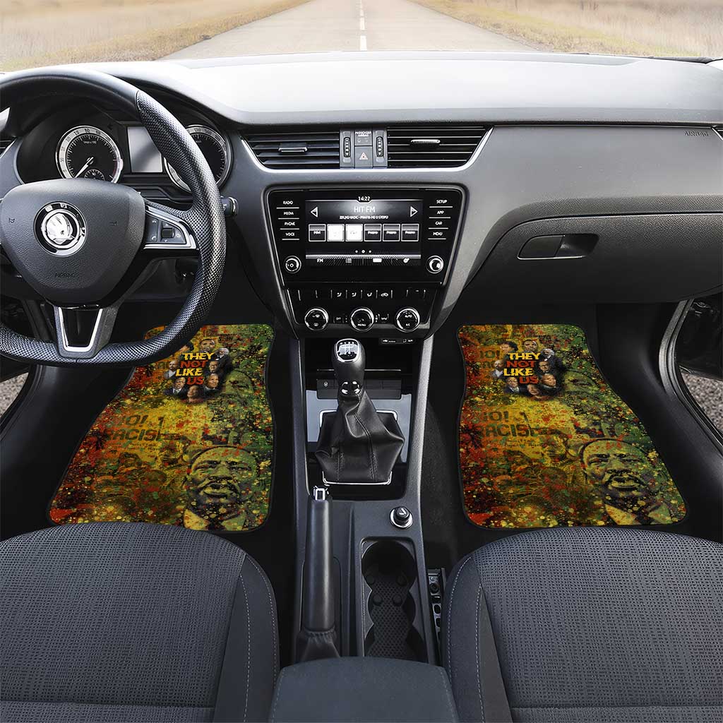 Black History Portrait Collage Car Mats Africa Empowering They Not Like Us Quote in Grunge Paint - Wonder Print Shop
