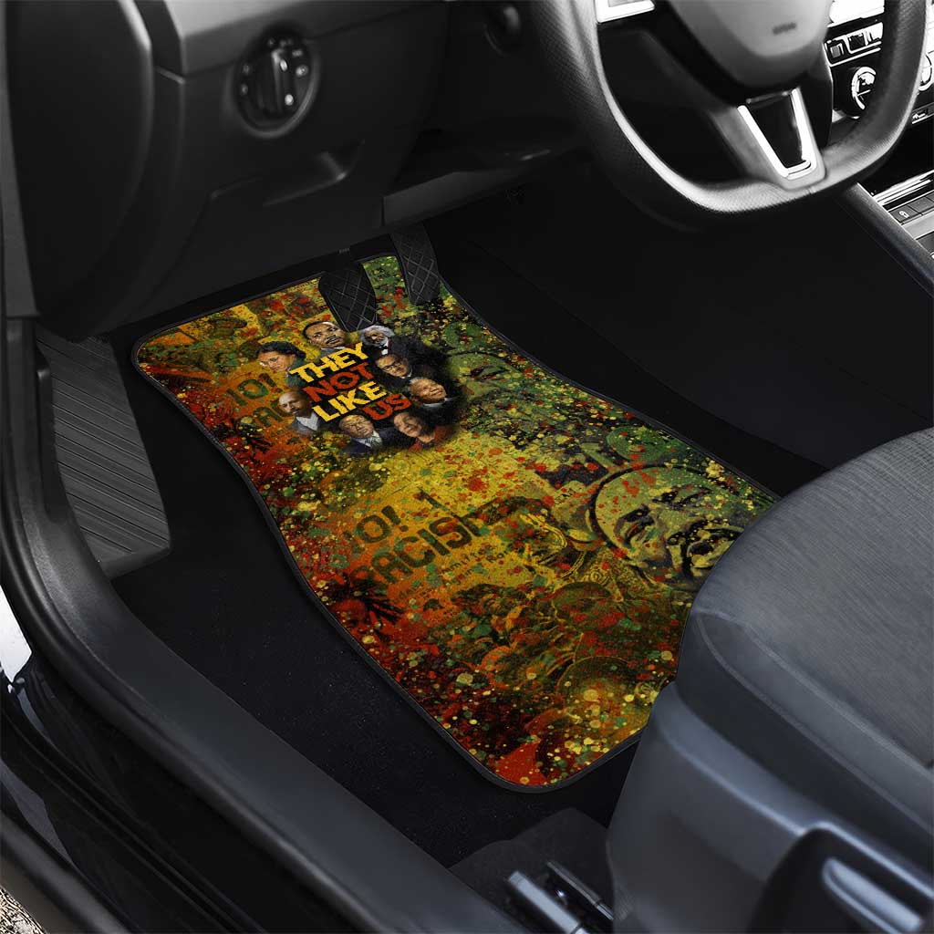 Black History Portrait Collage Car Mats Africa Empowering They Not Like Us Quote in Grunge Paint - Wonder Print Shop