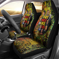 Black History Portrait Collage Car Seat Cover Africa Empowering They Not Like Us Quote in Grunge Paint - Wonder Print Shop