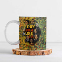 Black History Portrait Collage Ceramic Mug Africa Empowering They Not Like Us Quote in Grunge Paint - Wonder Print Shop