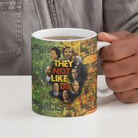 Black History Portrait Collage Ceramic Mug Africa Empowering They Not Like Us Quote in Grunge Paint - Wonder Print Shop