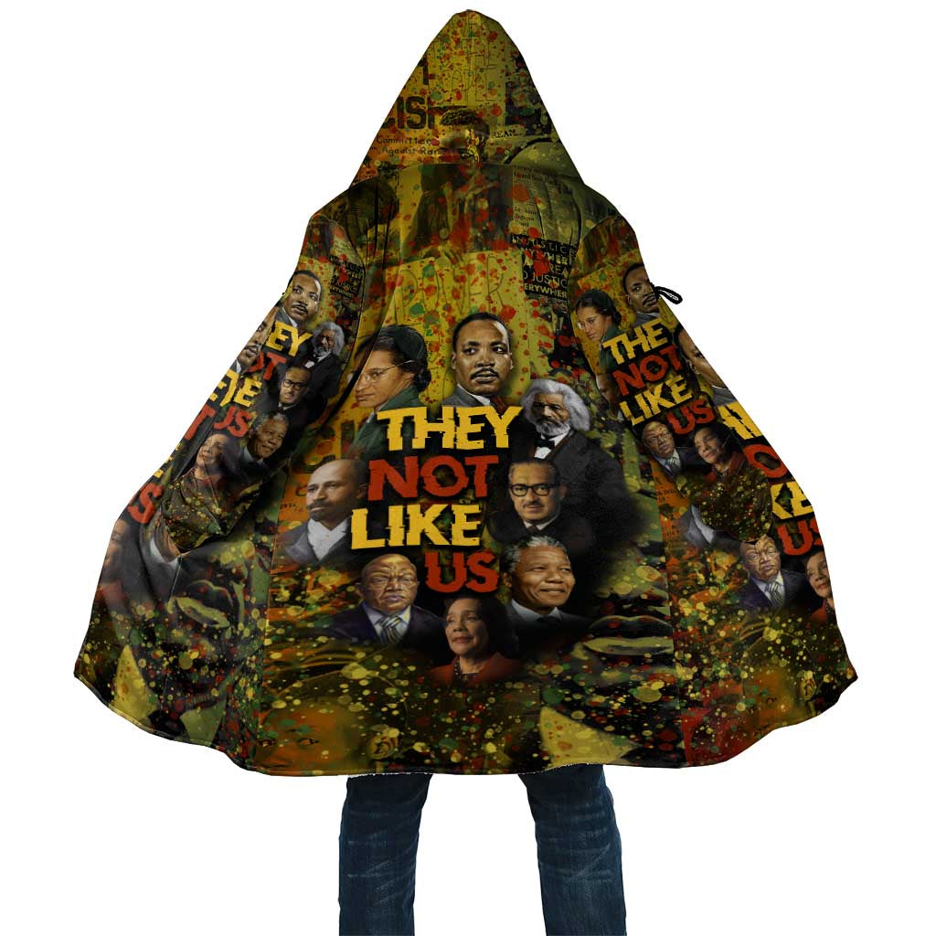 Black History Portrait Collage Cloak Africa Empowering They Not Like Us Quote in Grunge Paint - Wonder Print Shop