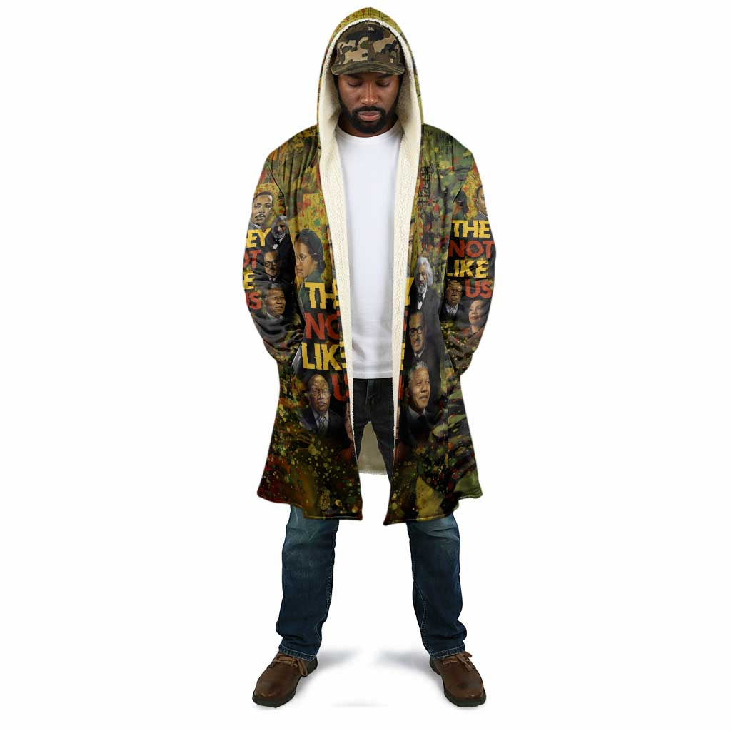 Black History Portrait Collage Cloak Africa Empowering They Not Like Us Quote in Grunge Paint - Wonder Print Shop
