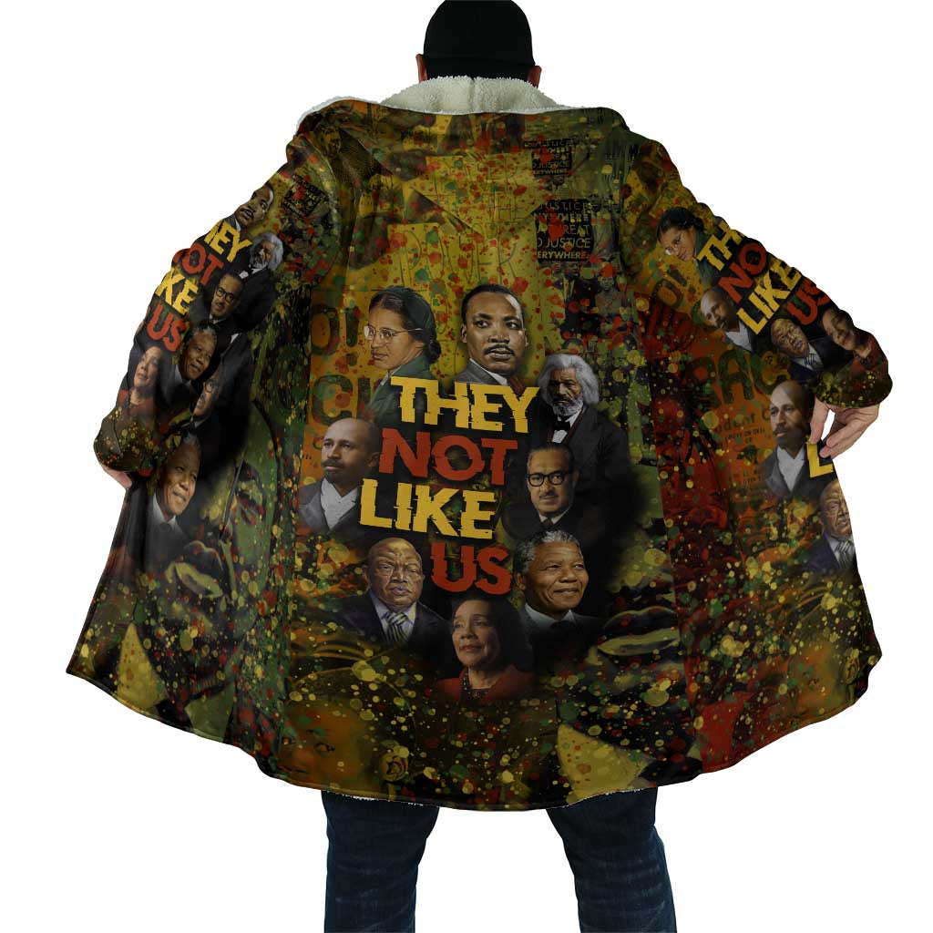 Black History Portrait Collage Cloak Africa Empowering They Not Like Us Quote in Grunge Paint - Wonder Print Shop