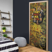 Black History Portrait Collage Door Cover Africa Empowering They Not Like Us Quote in Grunge Paint - Wonder Print Shop