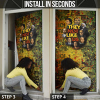 Black History Portrait Collage Door Cover Africa Empowering They Not Like Us Quote in Grunge Paint - Wonder Print Shop