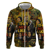 Black History Portrait Collage Hoodie Africa Empowering They Not Like Us Quote in Grunge Paint - Wonder Print Shop