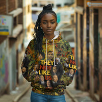 Black History Portrait Collage Hoodie Africa Empowering They Not Like Us Quote in Grunge Paint - Wonder Print Shop
