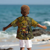 Black History Portrait Collage Kid Hawaiian Shirt Africa Empowering They Not Like Us Quote in Grunge Paint - Wonder Print Shop