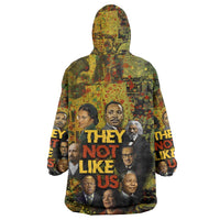 Black History Portrait Collage Kid Wearable Blanket Hoodie Africa Empowering They Not Like Us Quote in Grunge Paint - Wonder Print Shop