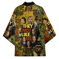 Black History Portrait Collage Kimono Africa Empowering They Not Like Us Quote in Grunge Paint - Wonder Print Shop