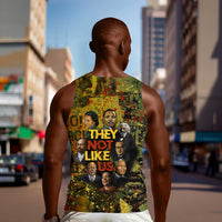 Black History Portrait Collage Men Tank Top Africa Empowering They Not Like Us Quote in Grunge Paint - Wonder Print Shop