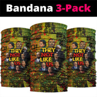 Black History Portrait Collage Neck Gaiter Africa Empowering They Not Like Us Quote in Grunge Paint - Wonder Print Shop
