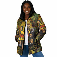 Black History Portrait Collage Padded Jacket Africa Empowering They Not Like Us Quote in Grunge Paint - Wonder Print Shop